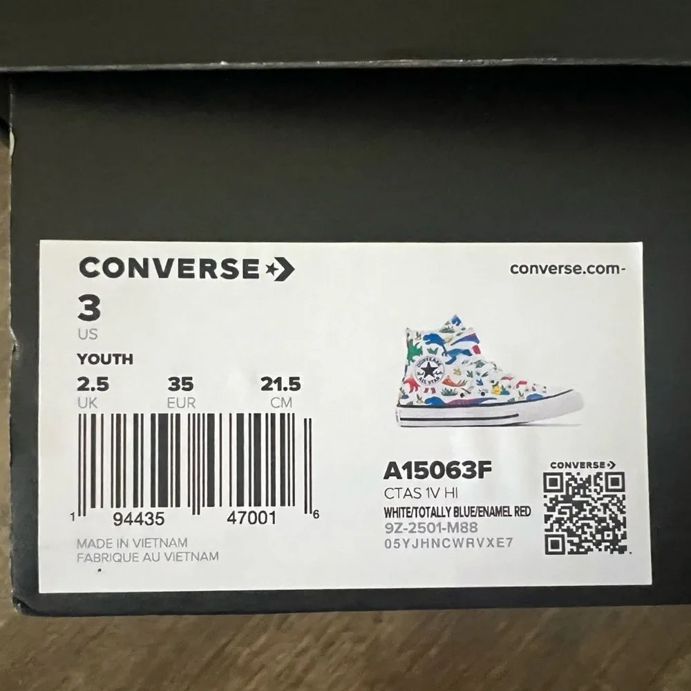 Converse Chuck Taylor All Star Dino Party Easy-On Boys Sneakers- Size 3